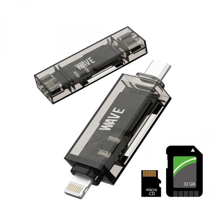 2-in-1 OTG Kaartlezer Lightning & USB-C – SD Kaartlezer – Micro SD (TF) Reader – Plug & Play – Voor iPhone, iPad, Android Smartphone, Tablet, MacBook en Laptop-Ilumina Benelux