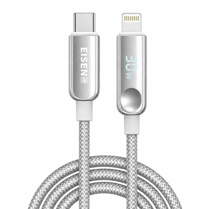 30W USB-C naar Lightning Hidden Digital Display Kabel 1 Meter-Ilumina Benelux