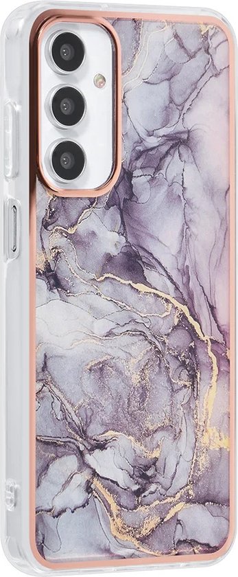TPU Back Cover hoesje - Marble Grijs - Geschikt voor: Samsung Galaxy A15