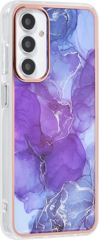 TPU Back Cover hoesje - Marble Paars - Geschikt voor: Samsung Galaxy A15