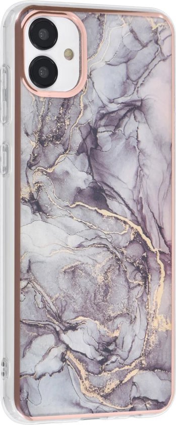 TPU Back Cover hoesje - Marble Grijs - Geschikt voor: Samsung Galaxy A04E