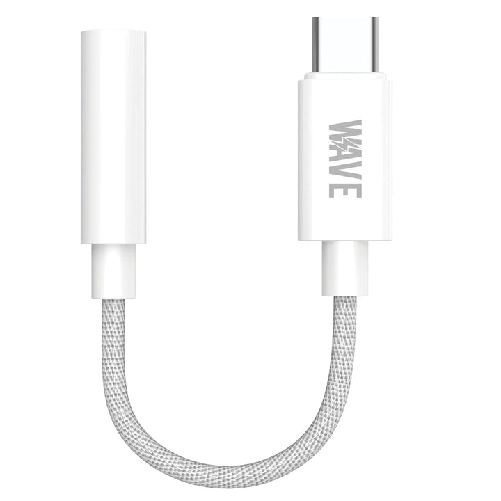 USB-C naar 3.5mm Jack Adapter – Audio Adapter met Microfoonondersteuning – USB-C naar AUX – Lossless Audio – Wit-Ilumina Benelux