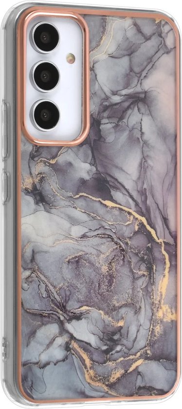 TPU Back Cover hoesje - Marble Grijs - Geschikt voor: Samsung Galaxy A55
