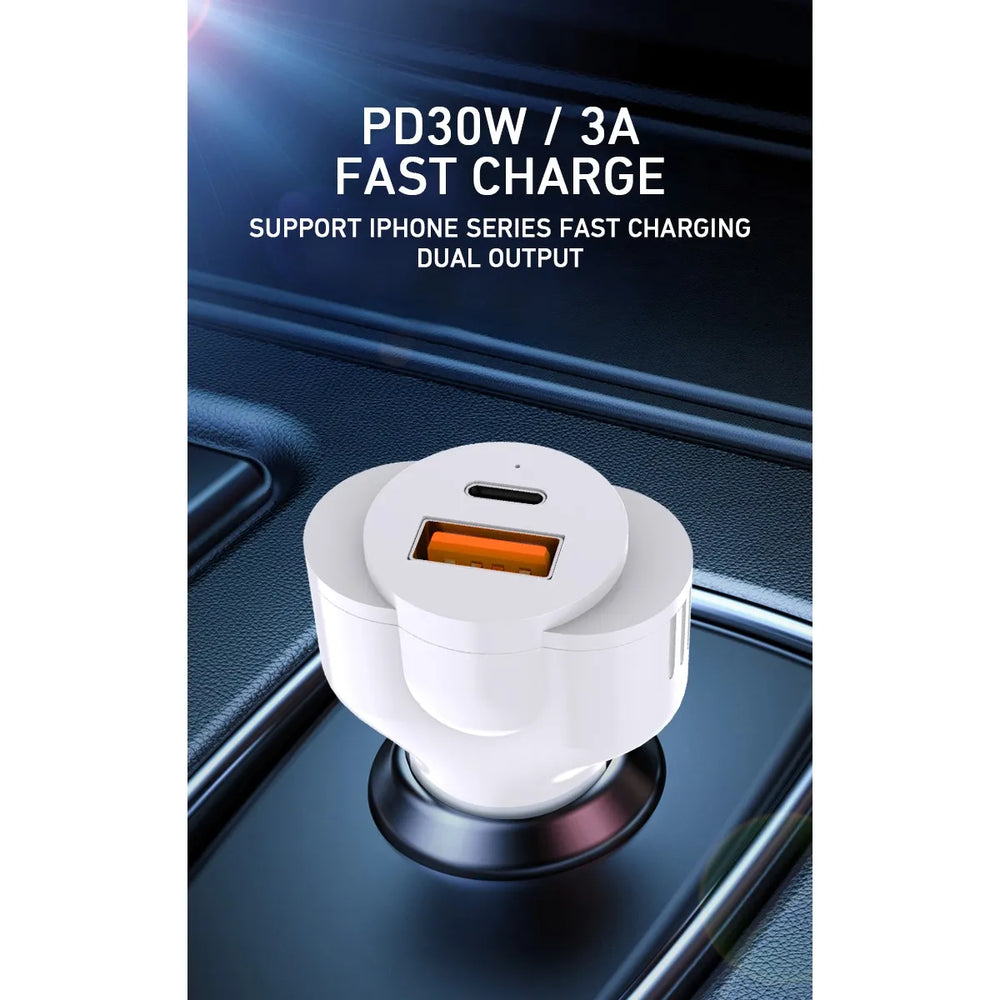 18W USB-C PD Autolader – Compacte Snellader voor Auto