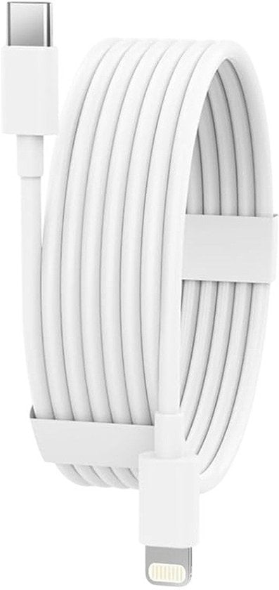 USB-C naar Lightning Oplaadkabel – Geschikt voor iPhone & iPad – Snelladen – 1,5 Meter – Wit-USB-Kabels-Ilumina Benelux