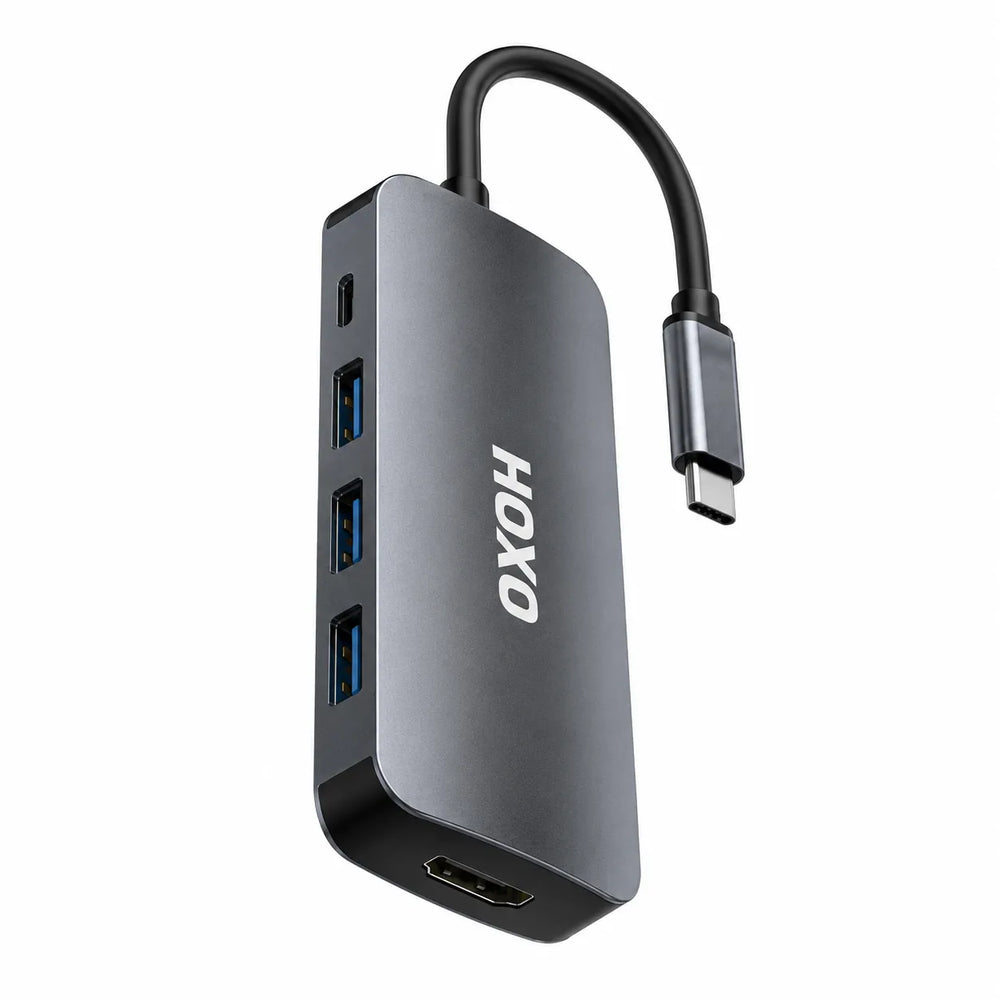 USB-C Hub 5-in-1 - USB-C Docking Station met HDMI 4K - 3x USB 3.0 - PD Fast Charging - Type-C Adapter voor Laptop, MacBook & Tablet-Ilumina Benelux