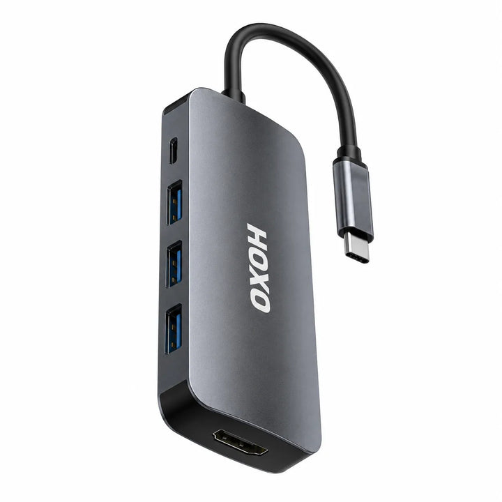 USB-C Hub 5-in-1 - USB-C Docking Station met HDMI 4K - 3x USB 3.0 - PD Fast Charging - Type-C Adapter voor Laptop, MacBook & Tablet-Ilumina Benelux