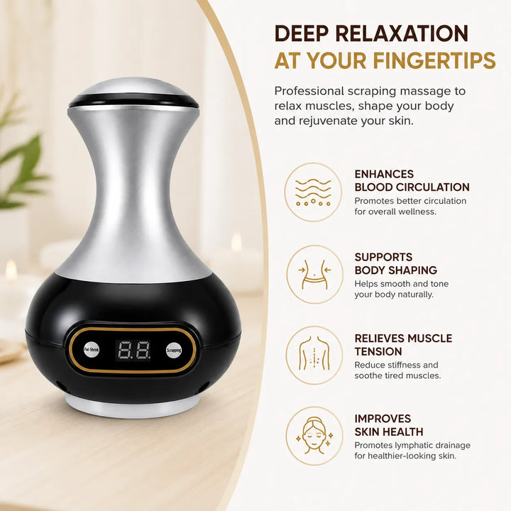 Elektrisch Cupping Massageapparaat – Guasha Massage – Warmtefunctie – Vacuüm Therapie – Oplaadbaar-Ilumina Benelux