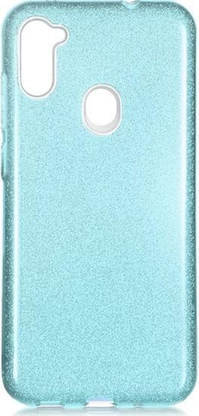 Samsung Galaxy A11 Hoesjes – Siliconen TPU Backcover – Glitter BlingBling Cover – Blauw-Ilumina Benelux