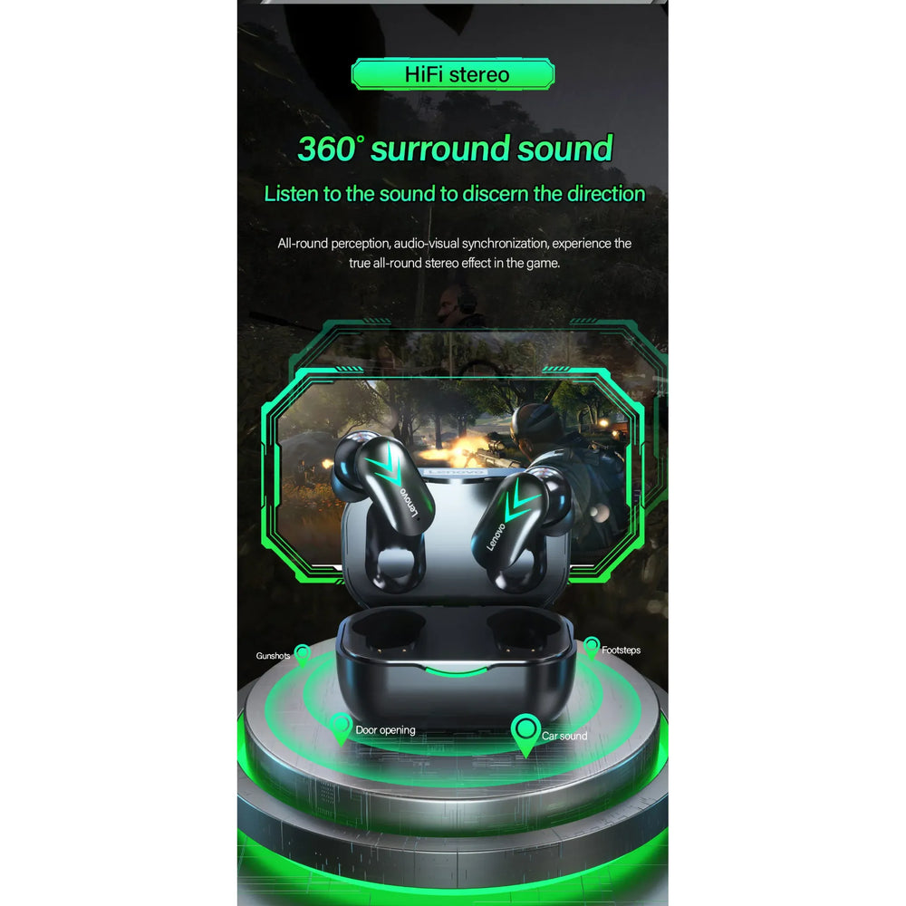 Lenovo XT82 Draadloze Bluetooth Oordopjes – Bluetooth 5.1 Headset met LED Display – Zwart-Ilumina Benelux