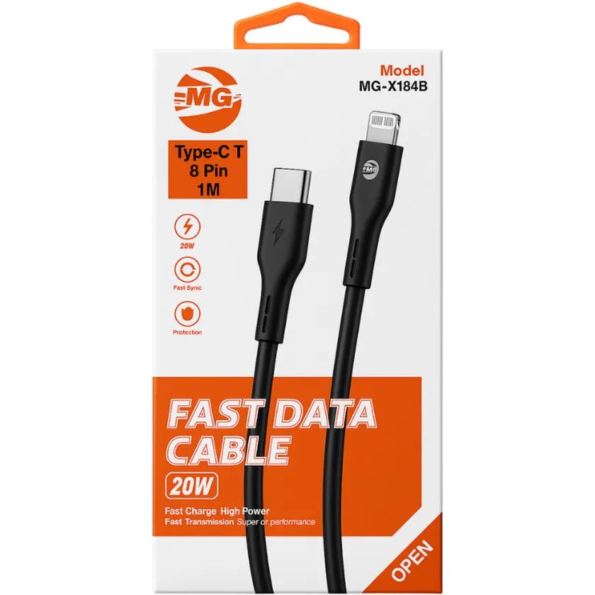 USB-C naar Lightning Kabel – 20W Snelladen – 1 Meter – Fast Data Cable – Zwart-Ilumina Benelux
