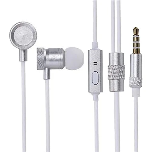 Mingge M900 In-Ear Metal Super Bass Oordopjes met Microfoon – 3.5mm Stereo Headset – Zilver-Ilumina Benelux