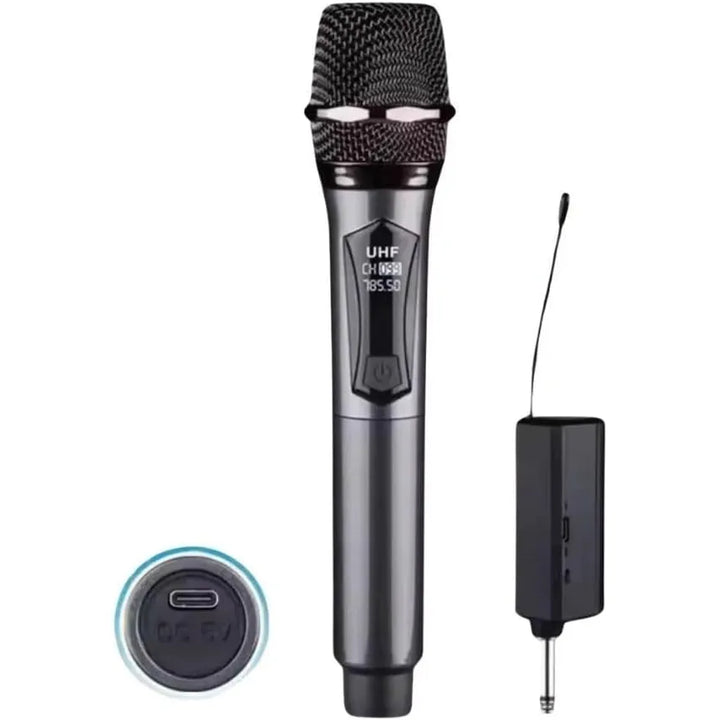 Draadloze UHF Microfoon Set – TTD-M10 Oplaadbare Karaoke & Presentatie Microfoon met Ontvanger – Tot 10 Uur Gebruik-Ilumina Benelux