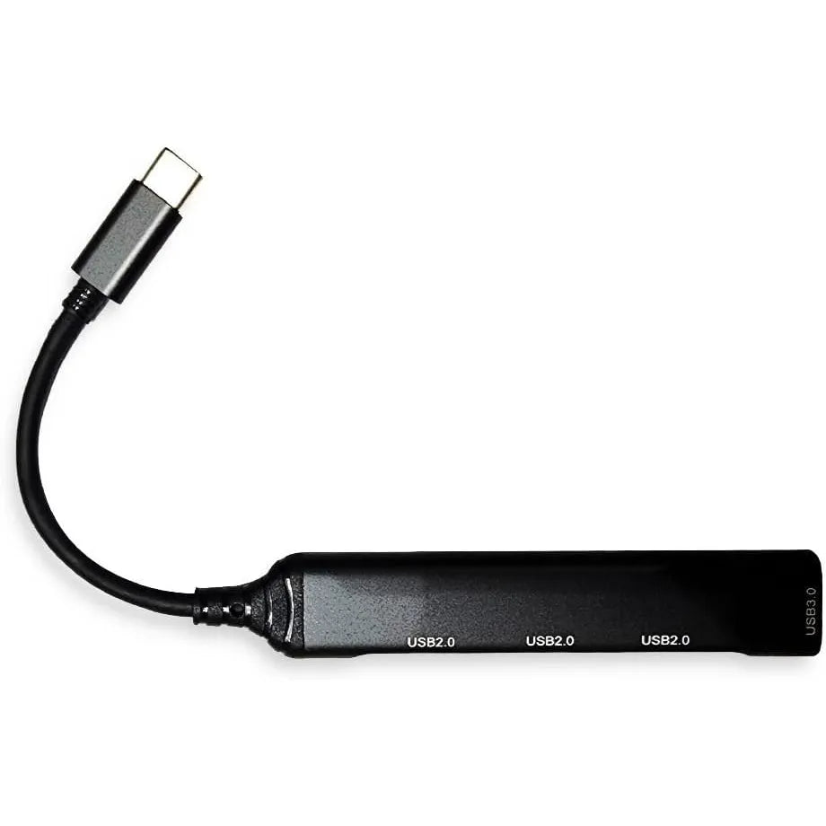 USB-C Hub 4 Poorts – USB-C naar 4x USB-A Adapter – 1x USB 3.0 & 3x USB 2.0 – Data Hub voor Laptop, MacBook, Chromebook & Tablet – Zwart