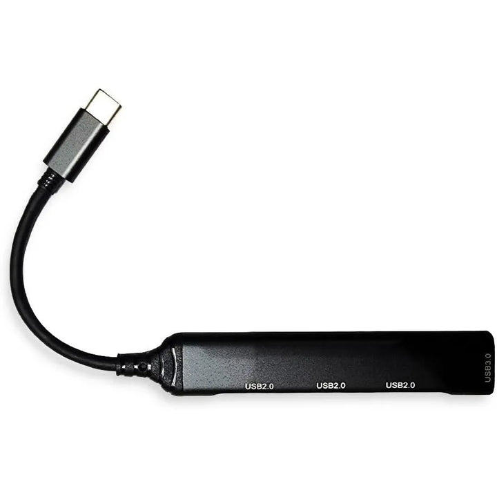 USB-C Hub 4 Poorts – USB-C naar 4x USB-A Adapter – 1x USB 3.0 & 3x USB 2.0 – Data Hub voor Laptop, MacBook, Chromebook & Tablet – Zwart