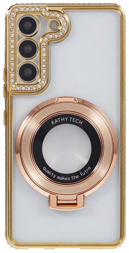 Back Cover Hoesje - Schattige met Diamanten steentjess - Geschikt voor: Samsung S25 - Goud