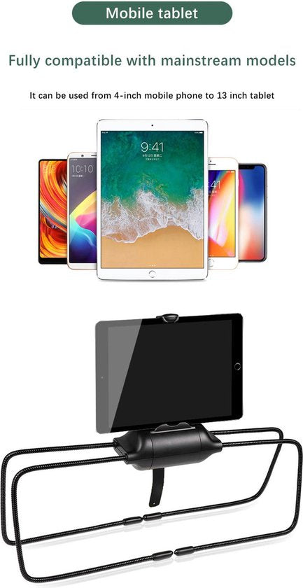 Tablet Standaard – Flexibele Telefoon & Tablet Houder – Universeel – Voor Bed, Bank, Park, Strand, Keuken, Douche & Buiten – Geschikt voor iPad, Samsung, Surface & Meer – Opvouwbaar & Draagbaar