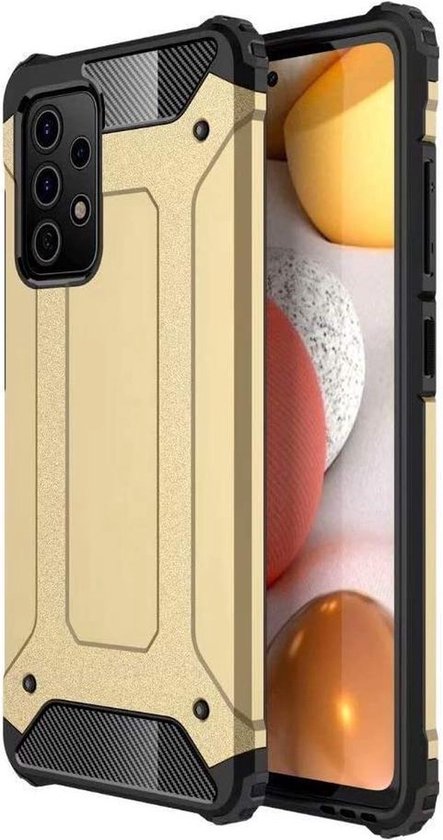 Schokbestendig Heavy Duty Armor Hoesje Geschikt voor: Samsung Galaxy A71 4G / 5G Back Cover - Goud