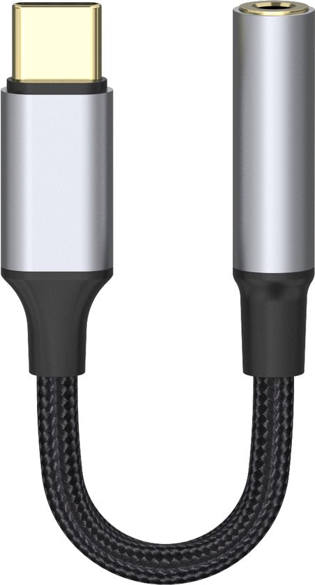 USB-C naar 3.5mm Jack Adapter – Audio Jack Kabel – HiFi Geluid – Plug & Play – Zwart-USB-Kabels-Ilumina Benelux