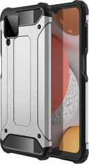 Schokbestendig Heavy Duty Armor Hoesje Geschikt voor: Samsung Galaxy A22 4G Back Cover - Zilver