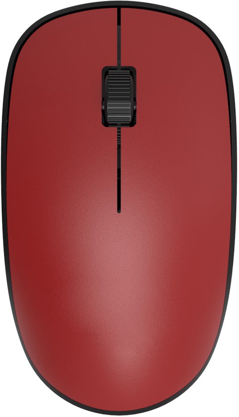 Draadloze optische muis voor Laptop en Computer - Rechts en Linkshandig - 2.4GHz - Rood