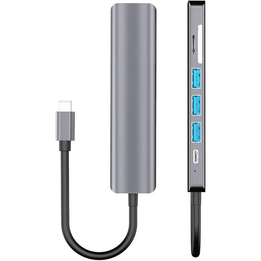 USB-C Hub 7-in-1 Multiport Adapter – 4K HDMI – USB 3.0 – SD & MicroSD Kaartlezer – Power Delivery – Voor Laptop, MacBook & Tablet
