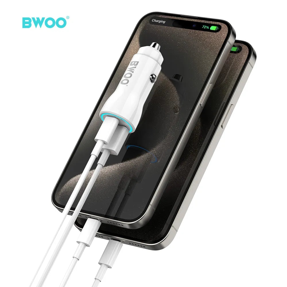 38W Autolader USB-C PD & USB-A QC – Snellader voor Auto