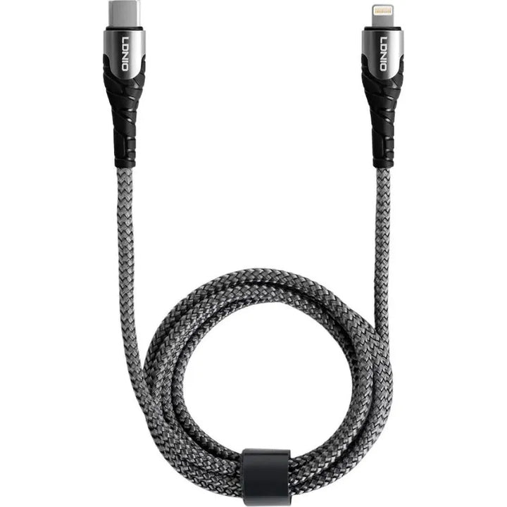 LDNIO LC112 USB-C naar Lightning Kabel – 2 Meter – 30W Fast Charging Touw Kabel – Grijs-Ilumina Benelux