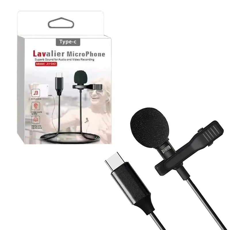 Premium Lavalier Microfoon USB-C – Draadloze Clip-On Microfoon voor Android, YouTube, TikTok, Vloggen, Podcasts & Livestreams