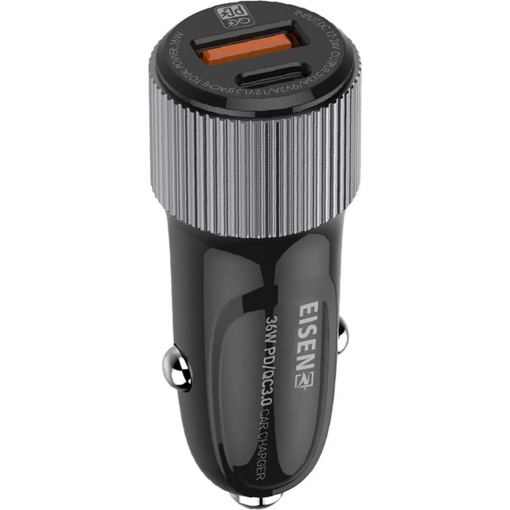 36W Dual USB Fast Car Charger USB-C PD & QC4+ Met USB-C Kabel-Ilumina Benelux