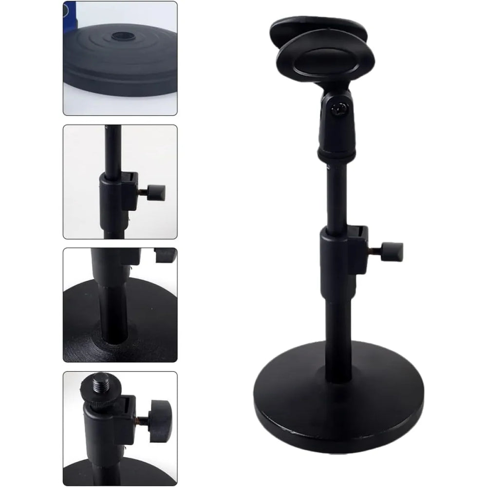 Microfoon Standaard Bureau – Verstelbare Desktop Microfoonhouder – Universele Tafelmicrofoon Standaard – Zwart