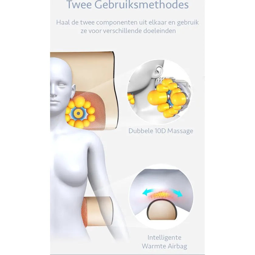 Orthopedisch Massagekussen met Warmte – Shiatsu Massagekussen – Nek- en Rugmassage-Ilumina Benelux