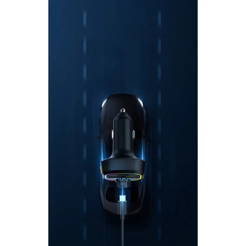 Bluetooth FM Transmitter Auto - Handsfree Bellen - Bluetooth 5.0 - USB-C & 2x USB-A Snelladen - RGB Verlichting - Geschikt voor iPhone & Android-Ilumina Benelux