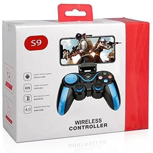 Draadloze Game Controller – Bluetooth Gamepad voor iOS, Android & PC – Telefoonhouder – Blauw/Zwart