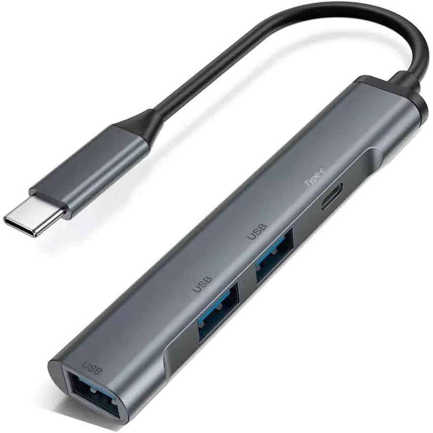USB-C Hub 4-in-1 – 3x USB 3.0 + USB-C PD 100W – USB Splitter – USB-C Adapter voor iPad, MacBook, Laptop, Tablet en Smartphone