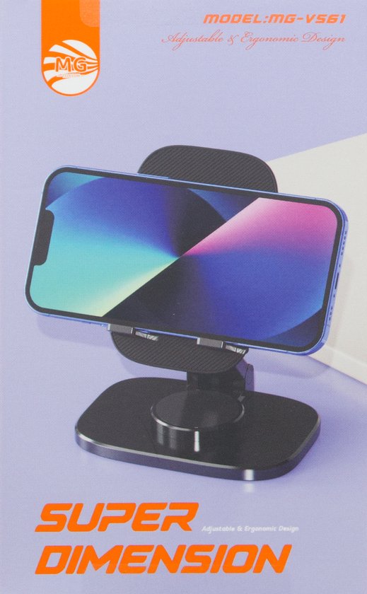 360° Bureau Telefoonhouder – Verstelbare Smartphone Standaard – Zwart-Ilumina Benelux