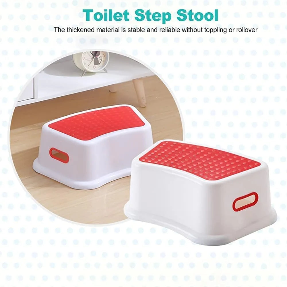 Opstapkrukje – Toiletkrukje – Voetverhoger – Opstapje voor Kinderen - Baby Wc Krukje - Rood-Ilumina Benelux