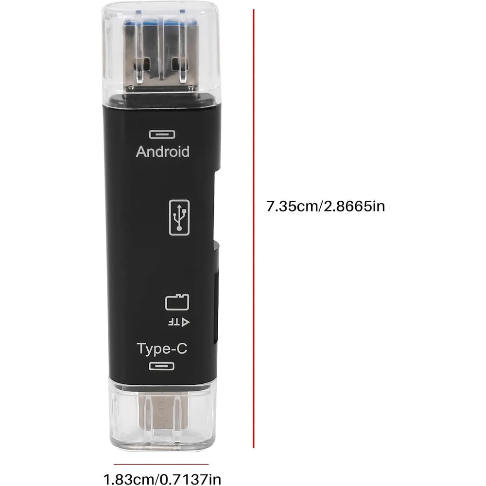 5-in-1 OTG Kaartlezer – USB-C, Micro USB & USB-A – SD & MicroSD Kaartlezer – OTG Adapter voor Android, PC & Laptop