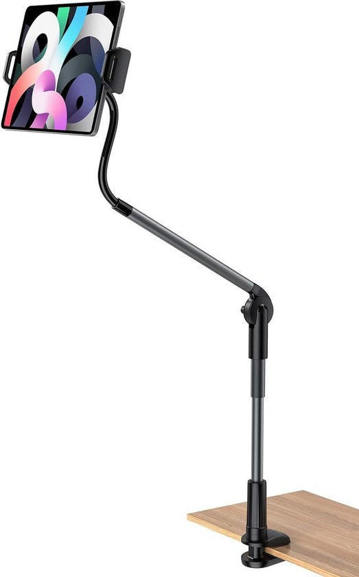 Tablethouder – Voor 4 t/m 11 inch Tablets & Smartphones – 360° Draaibare Arm – Bureau, Bed, Tafel - Statief arm - Universele Klemhouder Geschikt voor: iPad, iPhone, Samsung, Huawei