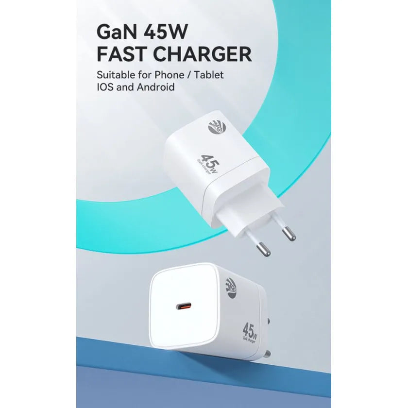 45W USB-C Super Fast Charger – Snellader – Power Delivery – Wit-Ilumina Benelux
