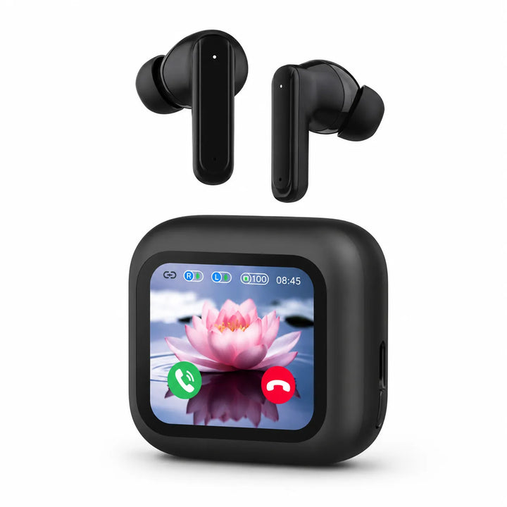 Draadloze Bluetooth Oordopjes met ANC & ENC – Touchscreen Display – TWS Earbuds – Zwart-Ilumina Benelux