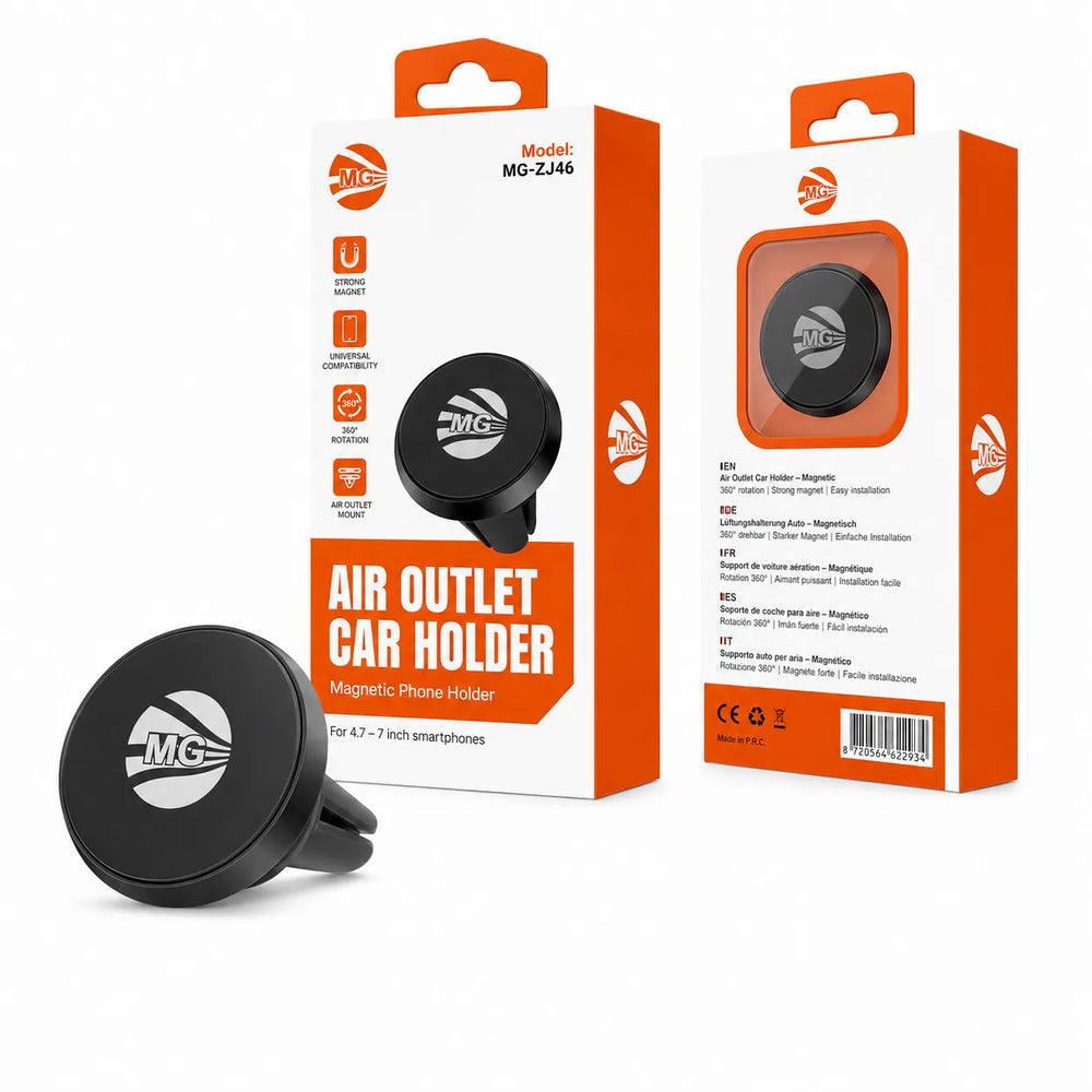 Magnetische Auto Telefoonhouder voor Luchtrooster – 360° Draaibaar – Zwart-Ilumina Benelux