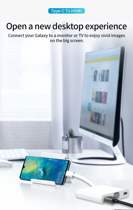 USB-C Hub Adapter – 7-in-1 Docking Station – HDMI 4K & VGA – USB 3.0 – PD 100W – SD Kaartlezer – Grijs-Ilumina Benelux