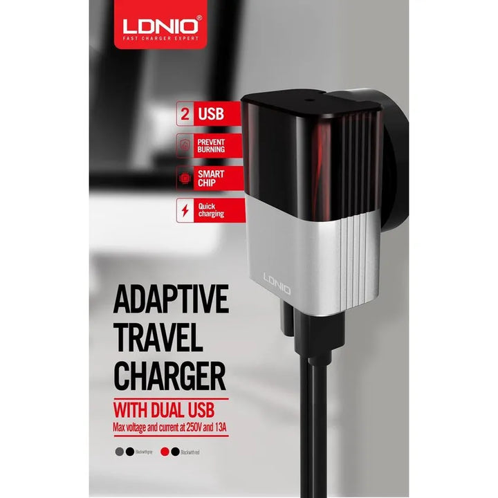 LDNIO A2206 Dual USB Oplader – 2.4A Snellader met Micro USB Kabel-Ilumina Benelux