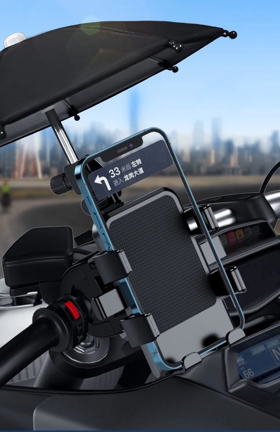 Telefoonhouder fiets – 360° draaibaar – Geschikt voor scooter en motor – Universele smartphonehouder – Zwart-Ilumina Benelux
