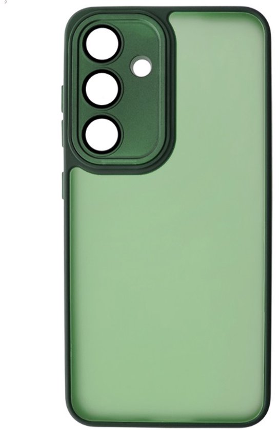 Doorschijnend Silcone hoesje Geschikt voor: Samsung Galaxy S24 - Back Cover met Camera Bescherming - Bumper - Groen