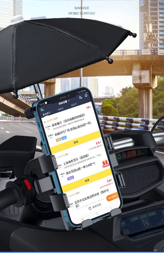 Telefoonhouder fiets – 360° draaibaar – Geschikt voor scooter en motor – Universele smartphonehouder – Zwart-Ilumina Benelux