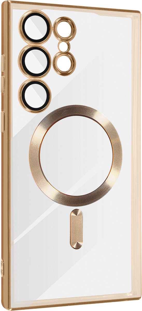 Samsung Galaxy S23 Ultra Hoesjes – MagSafe Backcover – Magnetisch – Schokbestendig – Goud-Ilumina Benelux