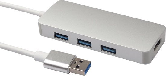 USB 3.0 naar HDMI Adapter – 3x USB-A Hub 4-in-1 – Grafische Extensie – Tot 2048x1152 – Windows & Mac-Ilumina Benelux