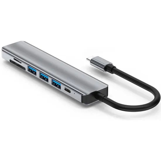 USB-C Hub 7-in-1 Multiport Adapter – 4K HDMI – USB 3.0 – SD & MicroSD Kaartlezer – Power Delivery – Voor Laptop, MacBook & Tablet